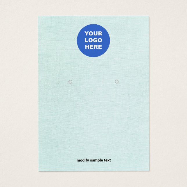 Ajouter Logo Linge Turquoise Carte d'affichage (Devant)