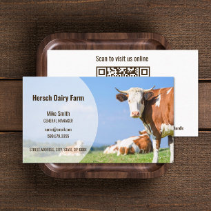 Ajouter Photo Cow QR Code Cartes de visite