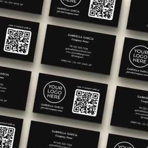 Ajouter un Carte de visite de logo noir de code QR