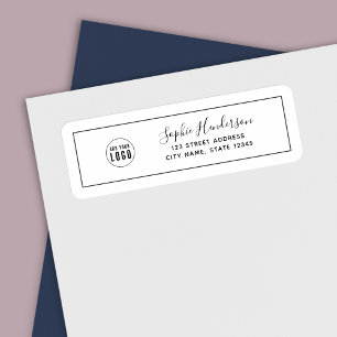 Ajouter un logo Bordure noire Calligraphie Adresse