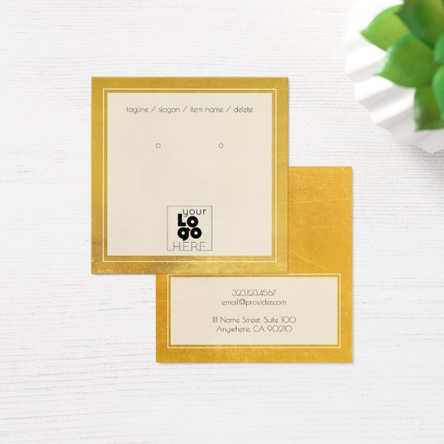 Ajouter Un Logo Gold Faux Metallic Earring Carte D (Bureau)