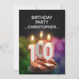 Ajouter un nom, 100th Birthday party Invitation