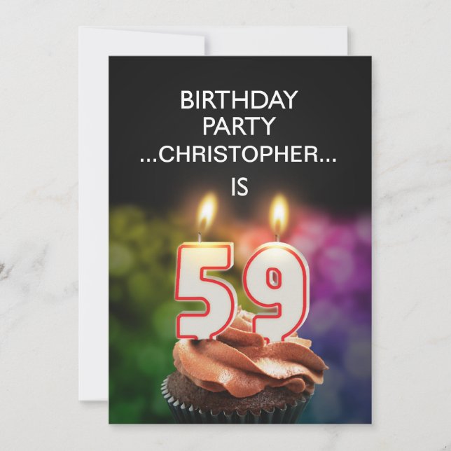 Ajouter un nom, 59e fête d'anniversaire Invitation (Devant)