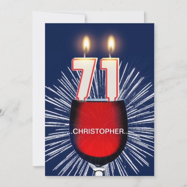 Ajouter un nom, 71e fête d'anniversaire Invitation (Devant)