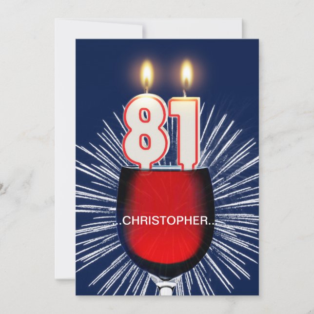 Ajouter un nom, 81e fête d'anniversaire Invitation (Devant)