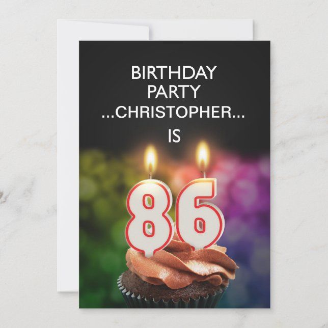 Ajouter un nom, 86e fête d'anniversaire Invitation (Devant)