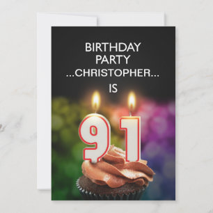 Ajouter un nom, 91e fête d'anniversaire Invitation