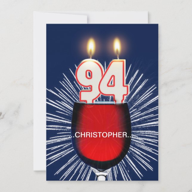 Ajouter un nom, 94e fête d'anniversaire Invitation (Devant)