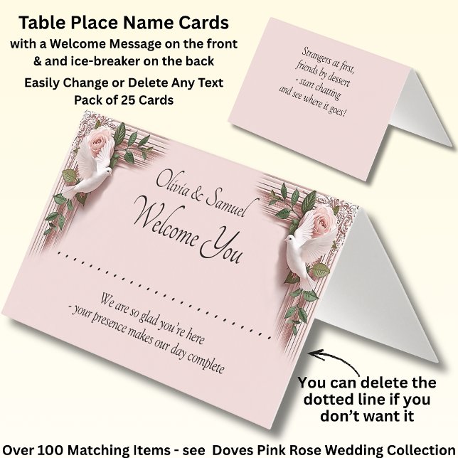Ajouter un nom - Carte de table - avec des message (Créateur téléchargé)