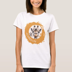 Ajouter un nom Friendly Giraffe Graphic T-Shirt