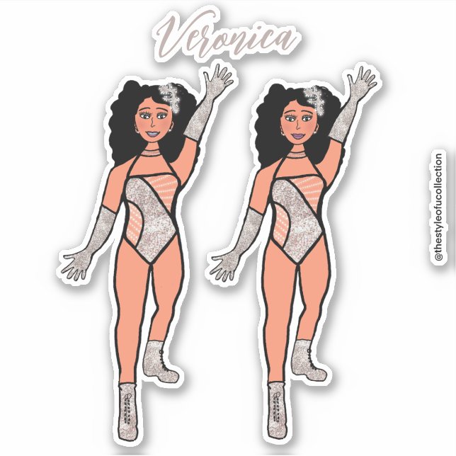 Ajouter un nom Sticker Dancer Silver & Diamonds B (Devant)