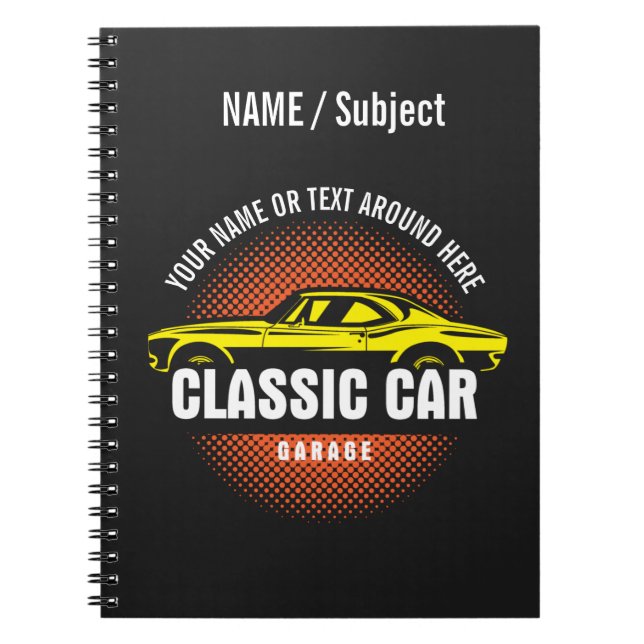 Ajouter un nom Texte Jaune Carnet de voiture class (Devant)