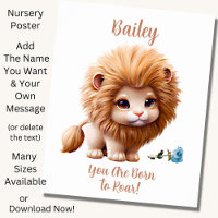 Ajouter un nom Texte, Lion bébé avec affiche de fl