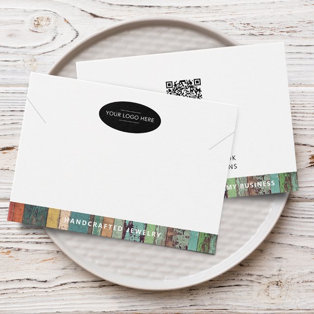 Ajouter une carte d'affichage de bijoux de code QR (Add Business Logo QR Code Jewelry Display Card)