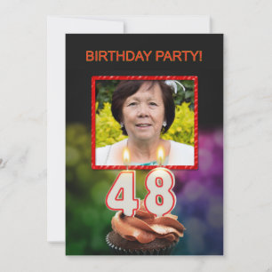 Ajouter une photo, 48e anniversaire Invitation