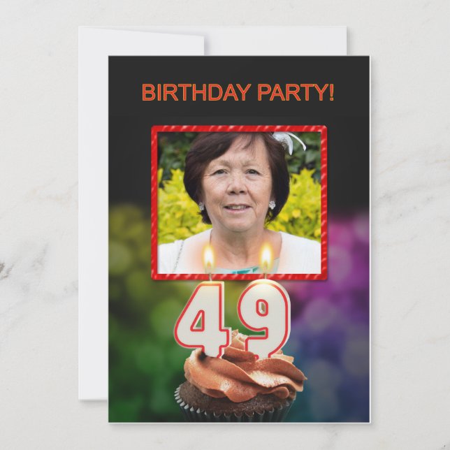 Ajouter une photo, 49e anniversaire Invitation (Devant)