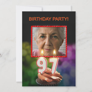 Ajouter une photo, 97th Birthday party Invitation