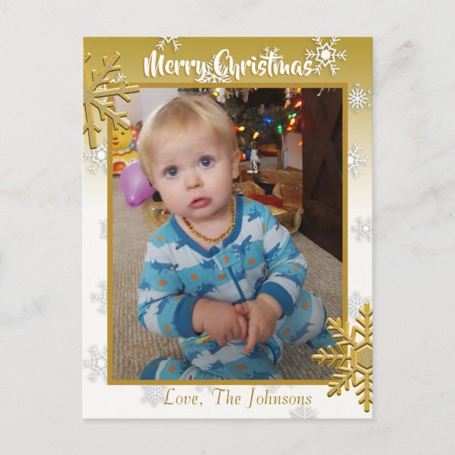 Ajouter une photo à cette carte Gold Christmas (Devant)