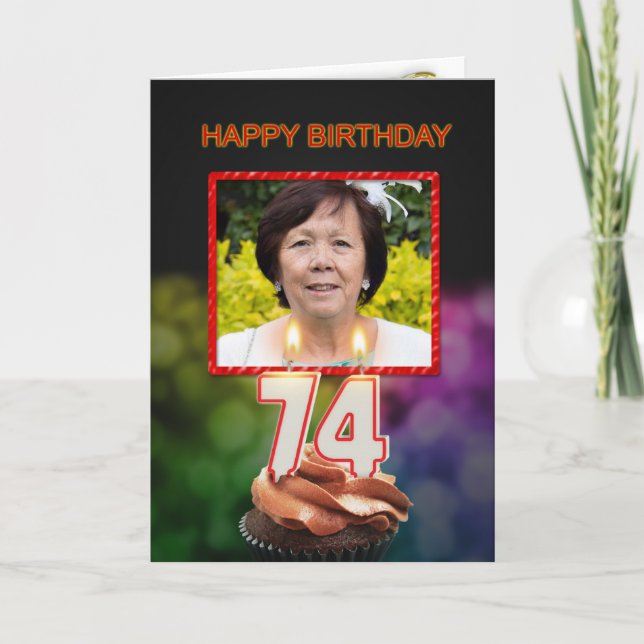 Ajouter une photo, carte d'anniversaire 74e avec b (Devant)