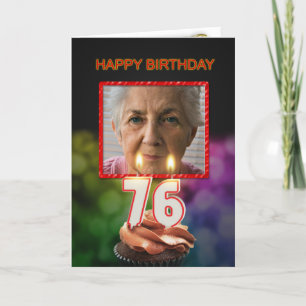 Ajouter une photo, carte d'anniversaire 76e avec b