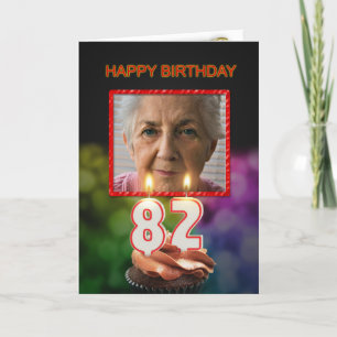 Ajouter une photo, carte d'anniversaire 82e avec b