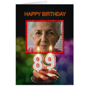 Ajouter une photo, carte d'anniversaire 89e avec b