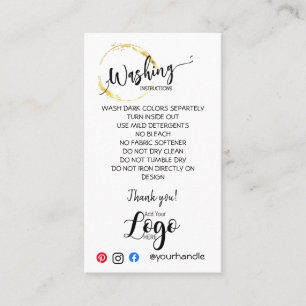 AJOUTER VOS instructions de lavage de LOGO CARTES 
