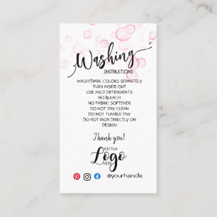 AJOUTER VOS instructions de lavage LOGO CARTES DE