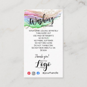 AJOUTER VOS instructions de lavage LOGO CARTES DE