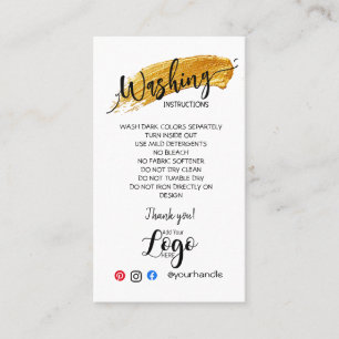 AJOUTER VOS instructions de lavage LOGO CARTES DE 