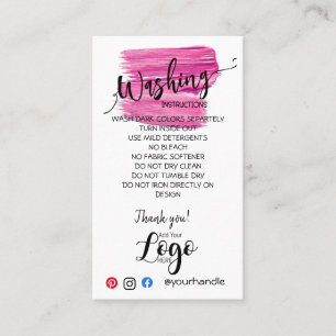 AJOUTER VOS instructions de lavage LOGO CARTES DE 