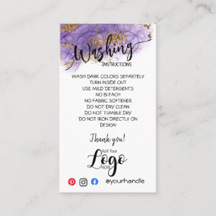 AJOUTER VOS instructions de lavage LOGO CARTES DE 