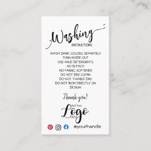 AJOUTER VOS instructions de lavage LOGO CARTES DE 