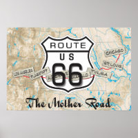 ajouter vos photos Carte Route 66 Poster