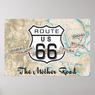 ajouter vos photos Carte Route 66 Poster