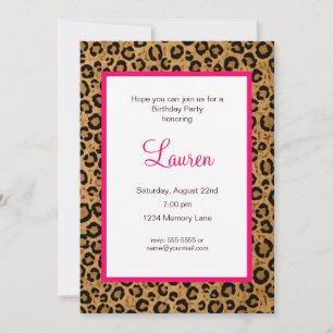 Ajouter votre invitation d'anniversaire Leopard d'