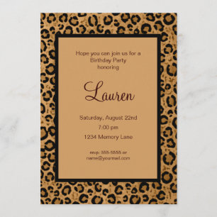 Ajouter votre invitation d'anniversaire Leopard d'