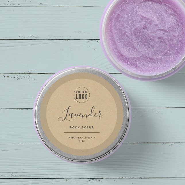 Ajouter votre logo Bordure Kraft Étiquette produit (Créateur téléchargé)