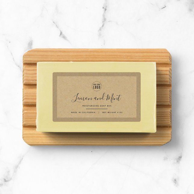 Ajouter votre logo Bordure Kraft Étiquettes de pro (Créateur téléchargé)