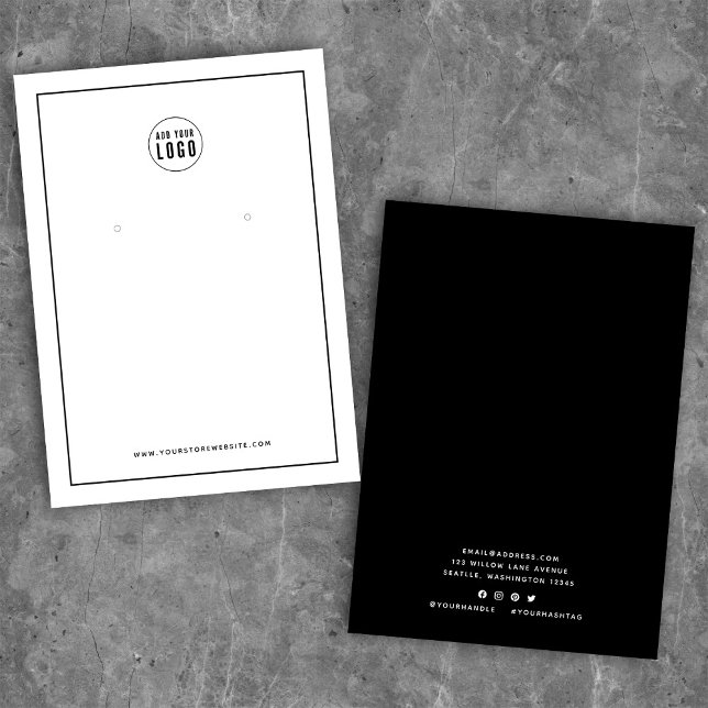 Ajouter votre logo Carte d'affichage Bordure noire (Créateur téléchargé)