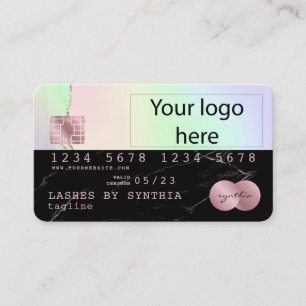 ajouter votre logo Carte de crédit Marbre noir lic