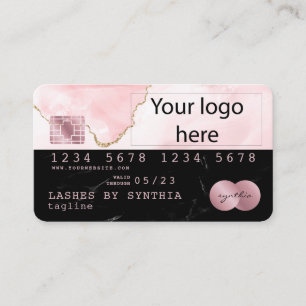 ajouter votre logo Carte de crédit Marbre noir ros