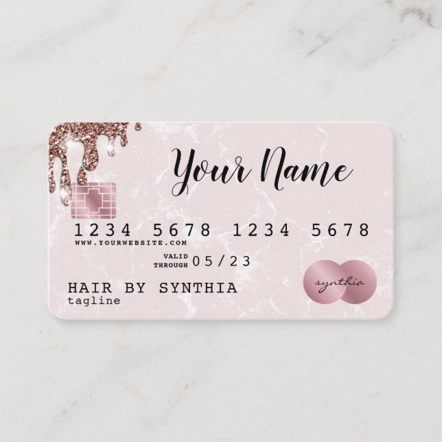 Ajouter votre logo Carte de crédit Rose Styled Gol (Devant)