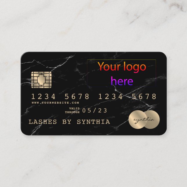 Ajouter Votre Logo Carte de Crédit Style Marbre No (Devant)