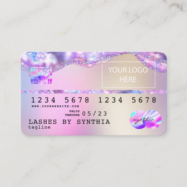 Ajouter Votre Logo Carte de crédit Styled Opal Iri (Devant)