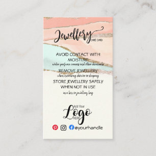 AJOUTER VOTRE LOGO CARTES DE SOINS DE BIJOUX PETIT