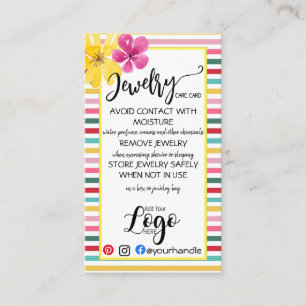 AJOUTER VOTRE LOGO CARTES DE SOINS DE BIJOUX PETIT