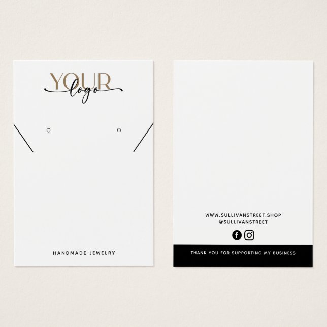 Ajouter Votre Logo Collier Boucles d'oreilles Cart (Devant & derrière)
