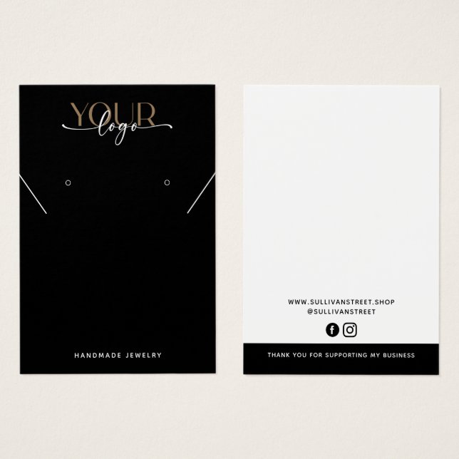 Ajouter Votre Logo Collier Boucles d'oreilles Cart (Devant & derrière)