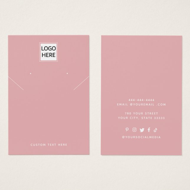 Ajouter Votre Logo Collier Boucles d'oreilles Cart (Devant & derrière)